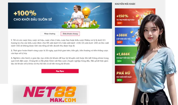 Net88 thưởng 100%, tối đa lên tới 20 triệu Net88 thưởng 100%, tối đa lên tới 20 triệu