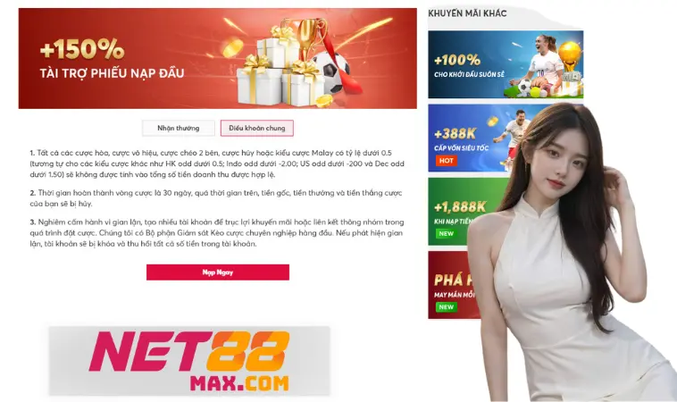Net88 thưởng 150%: Nội dung chi tiết cần nắm rõ Net88 thưởng 150%: Nội dung chi tiết cần nắm rõ